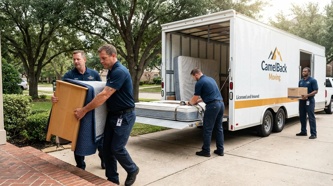 Crew loading residential truck for cross-state move from Luquillo, PR
